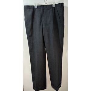 H Freeman & Son men’s gray striped dress pants size 38x31.  #35-0894